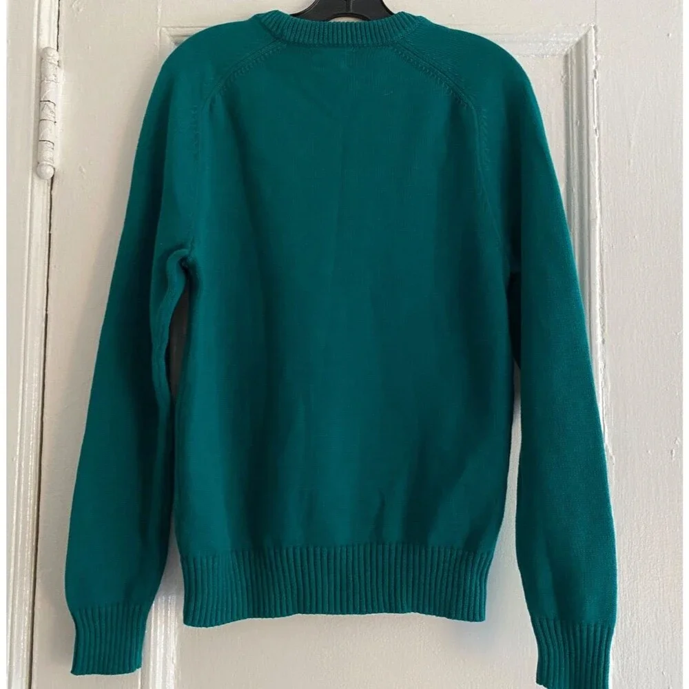 J. Crew Heritage Cotton Crewneck Sweater Teal Blue Green NWOT Men’s Size S